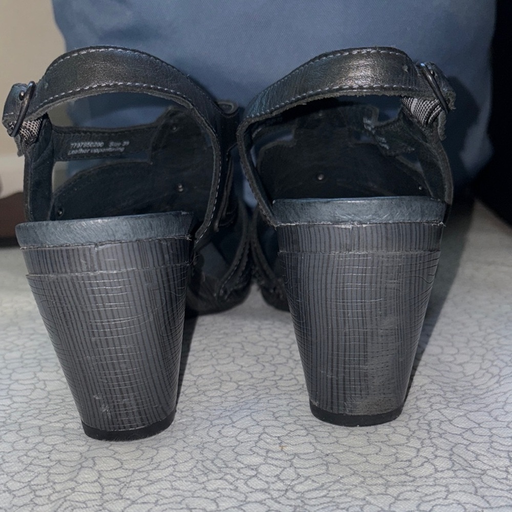 Dansko Black Chunky Heel Sandals - Picture 8 of 8